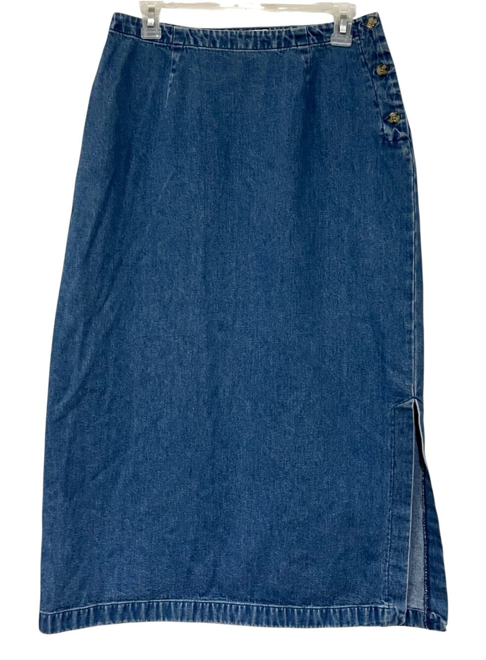 Eddie Bauer Vintage Women’s Denim Jean Skirt Petite 10 Blue Long Cottagecore Y2K